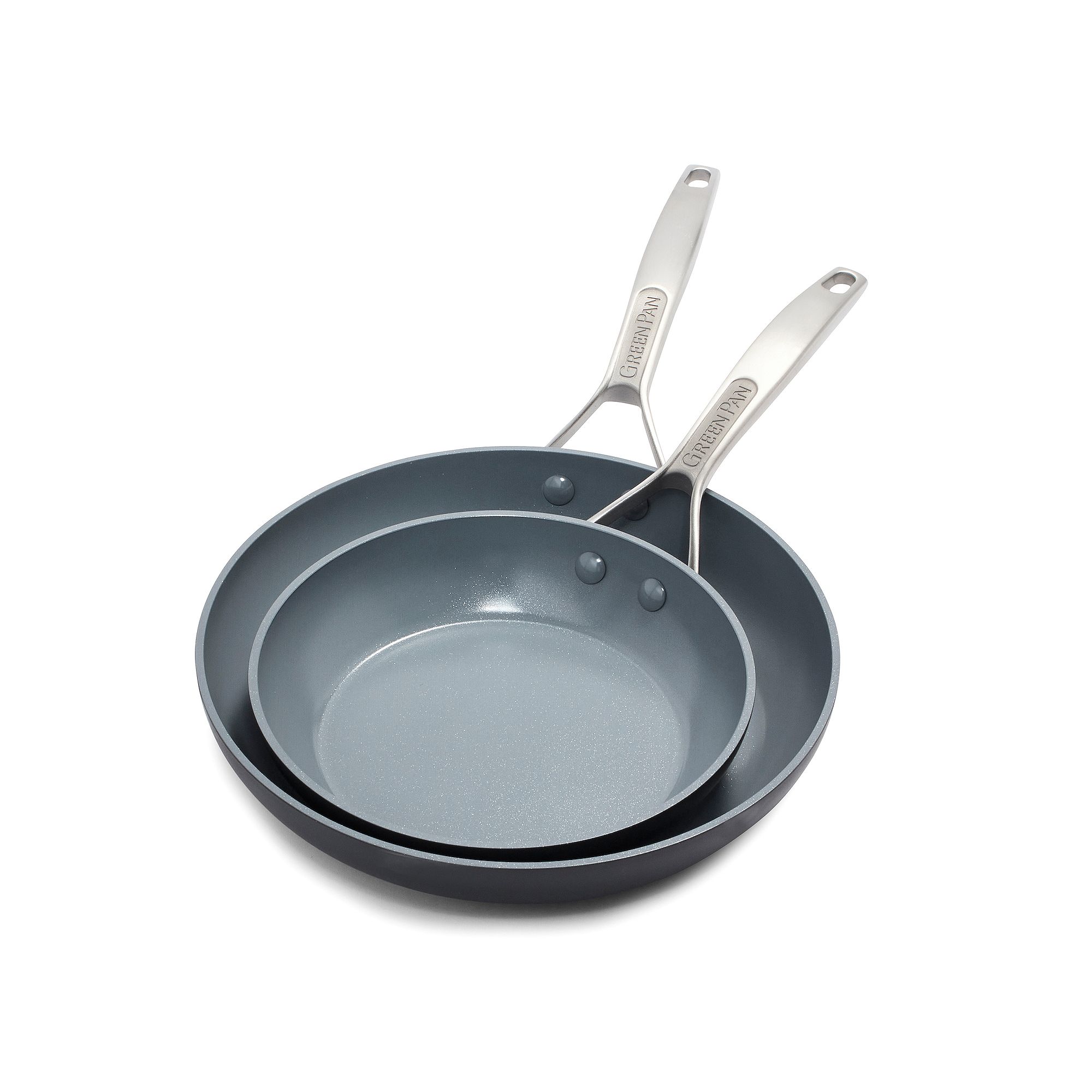 GreenPan Paris Pro 10-in. & 12-in. Ceramic Nonstick Frypan Set, Gray