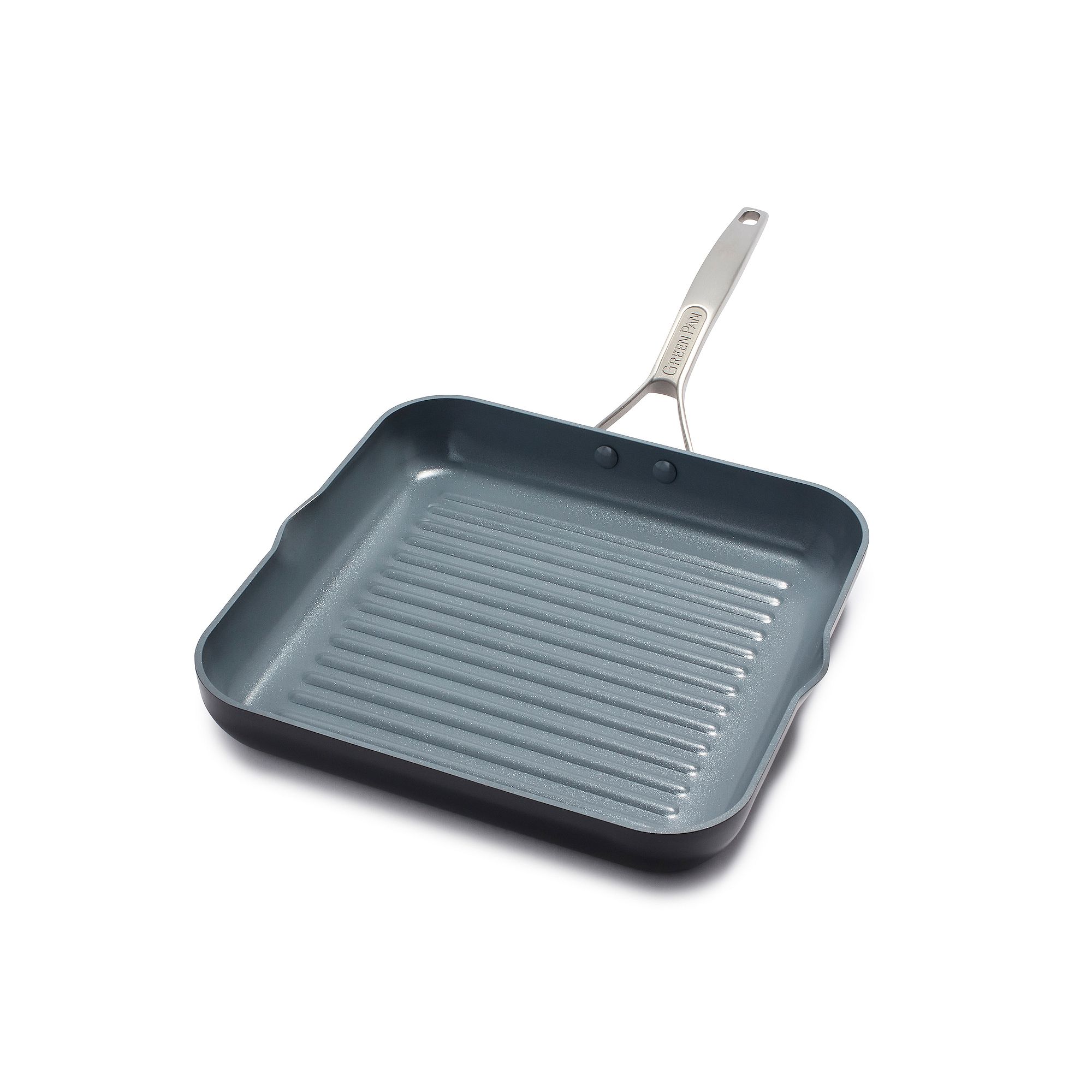 GreenPan Paris Pro 11-in. Ceramic Nonstick Square Grill Pan, Gray