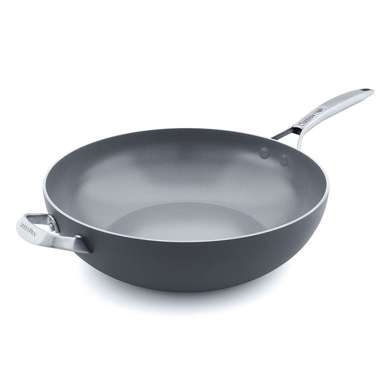 GreenPan Paris 12 1/2-Inch Anodized Aluminum Ceramic Nonstick Wok in Grey at Nordstrom