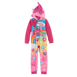 DreamWorks Trolls Poppy Girls 4-12 3D Ears One-Piece Pajamas