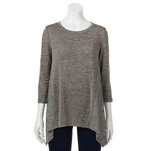 Women's Dana Buchman Marled Shark-Bite Sweater