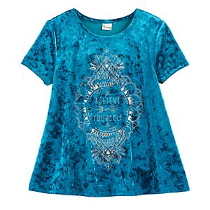 Girls 7-16 & Plus Size Mudd® Foil Print Velvet Swing Tee