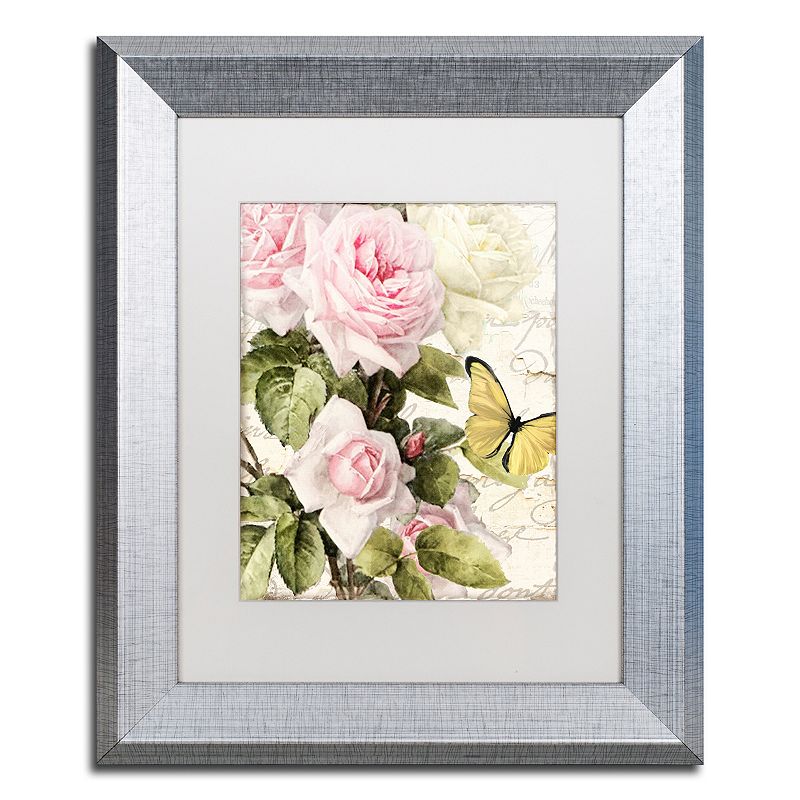 Trademark Fine Art Flora Bella Silver Finish Framed Wall Art, White, 16X