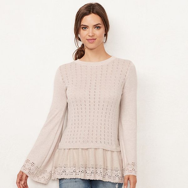 Pull Femme Lauren Conrad - Maille Ajourée Dentelle Et Pointelle - Taille M - Neuf Avec étiquette