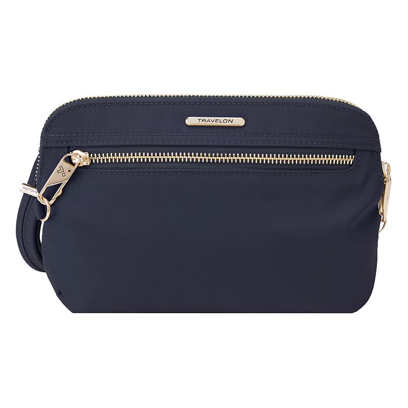 Travelon Anti-Theft Tailored Convertible Clutch Crossbody Bag, Blue