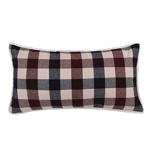 Levtex Lodge Plaid Faux Fur Oblong Throw Pillow