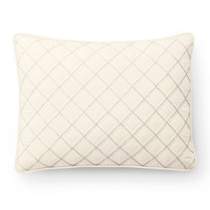 Chaps Round Bead Embroidered Quilted Throw Pillow