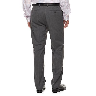 men's chaps classic-fit performance flat-front dress pants Chaps Men's Pleated Dress Pant, Classic Fit, Polyester/Spandex, Black, 34x32, Stretch Waistband
