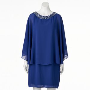 Women's Jessica Howard Embellished Capelet Sheath Dress