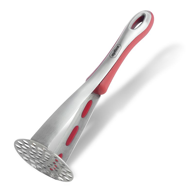 Zyliss Stainless Steel Potato Masher with Bowl Scraper   11  Silver/Red