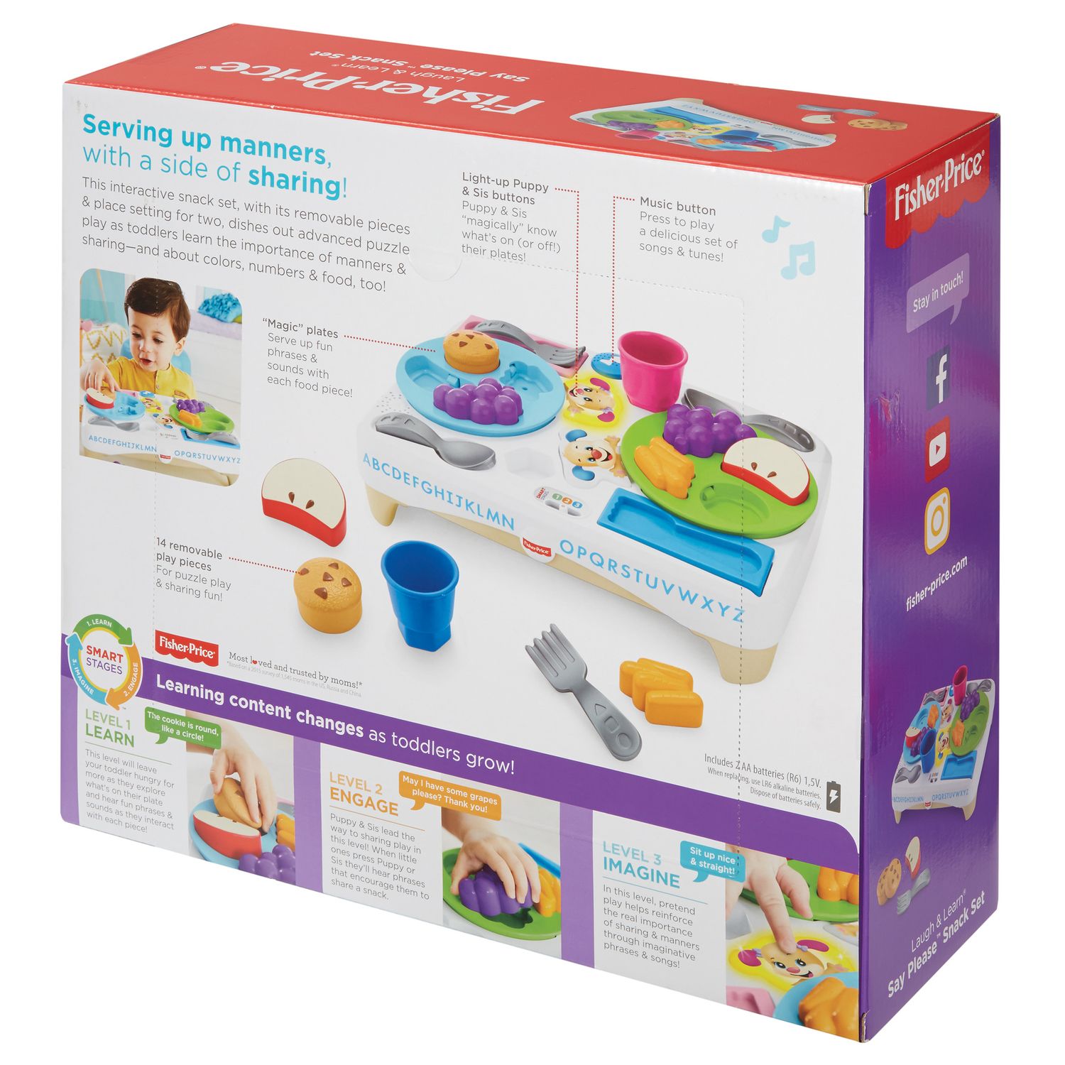 fisher price laugh and learn say please snack set