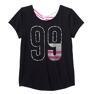 Girls 7-16 SO庐 Criss Cross Back Active Graphic Tee
