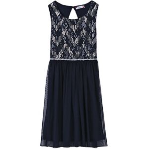 Girls 7-16 Speechless Sequin Chevron Dress