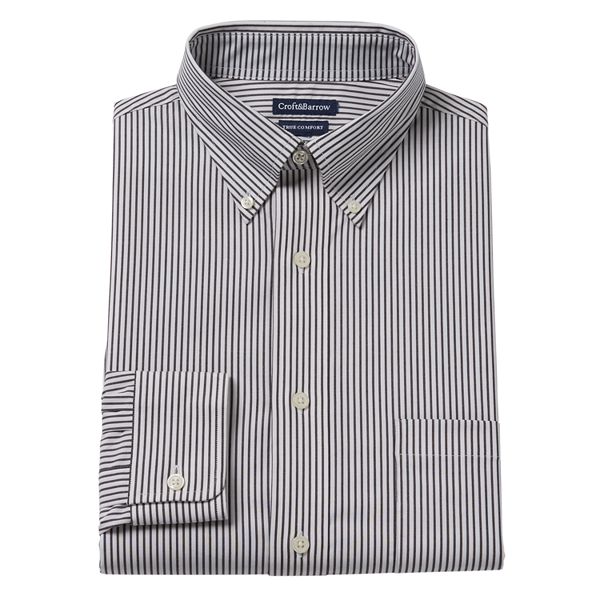 Mens Croft And Barrow® Easy Care True Comfort Regular Fit Stretch Dress Shirt