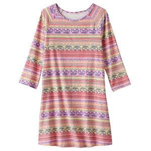 Girls 7-16 Mudd庐 3/4-Length Sleeve Patterned Swing Dress