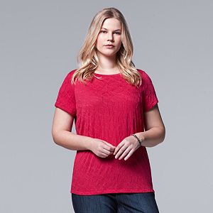 Plus Size Simply Vera Vera Wang Windy Jacquard Tee