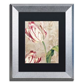 Trademark Fine Art Tulips Silver Finish Framed Wall Art