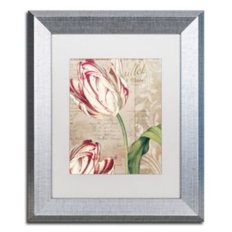 Trademark Fine Art Tulips Silver Finish Framed Wall Art
