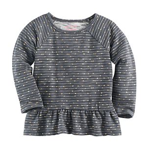 Baby Girl Jumping Beans® Foiled Heart Peplum Tunic