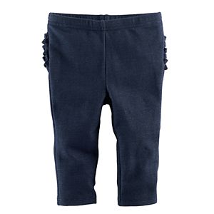 Baby Girl Jumping Beans® Ruffled Faux-Denim Leggings