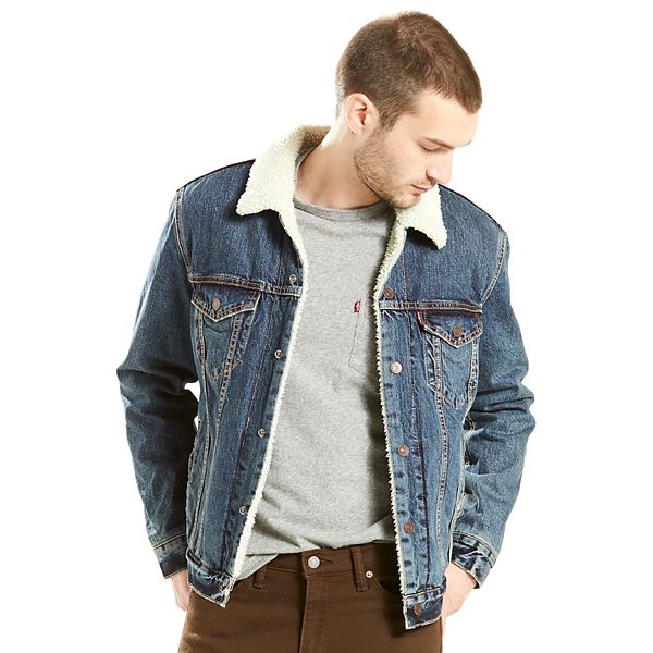 Big & Tall Levi's® Sherpa-Lined Denim Trucker Jacket