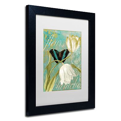 Trademark Fine Art White Tulips Black Framed Wall Art