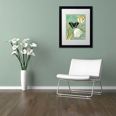 Trademark Fine Art White Tulips Black Framed Wall Art