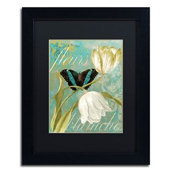 Trademark Fine Art White Tulips Black Framed Wall Art