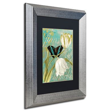 Trademark Fine Art White Tulips Silver Finish Framed Wall Art