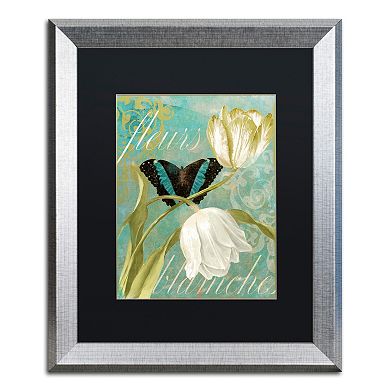 Trademark Fine Art White Tulips Silver Finish Framed Wall Art