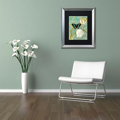 Trademark Fine Art White Tulips Silver Finish Framed Wall Art