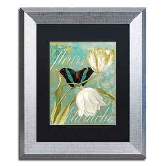 Trademark Fine Art White Tulips Silver Finish Framed Wall Art
