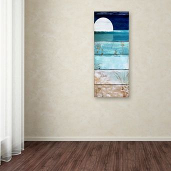Trademark Fine Art Beach Moonrise I Canvas Wall Art