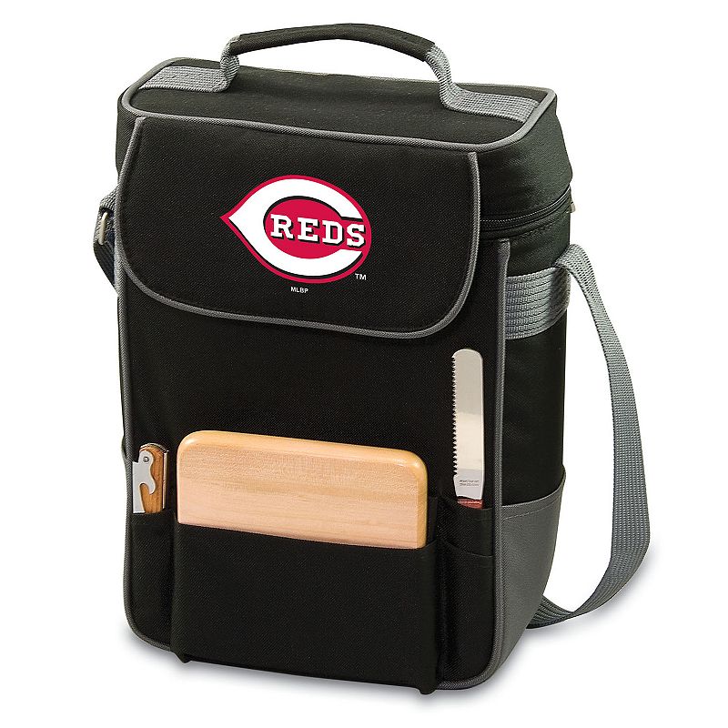 Picnic Time Cincinnati Reds Duet Insulated Wine & Cheese Bag, Red Black