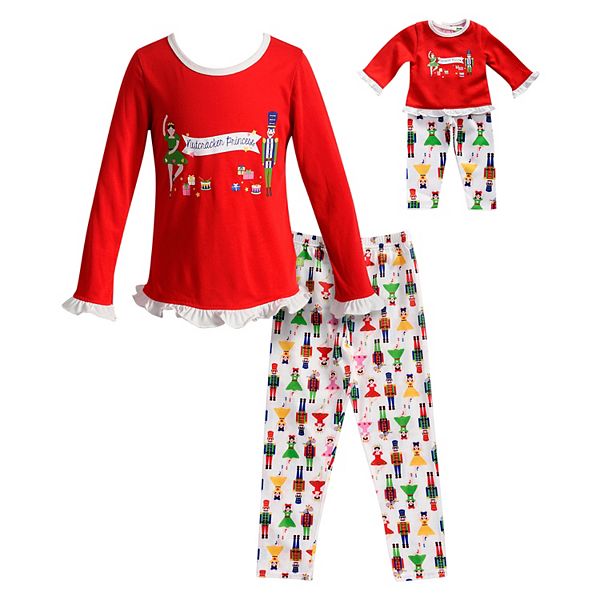 Girls 414 Dollie & Me "Nutcracker Princess" Ruffled Top & Bottoms