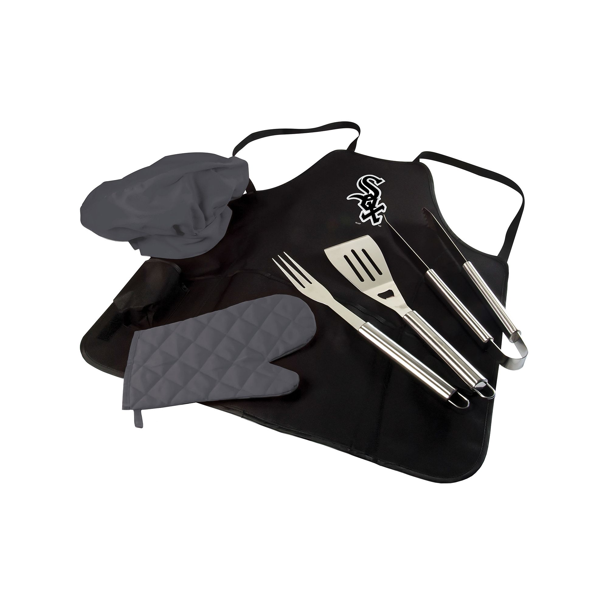 Picnic Time Chicago White Sox BBQ Apron, Utensil & Tote Set, Black