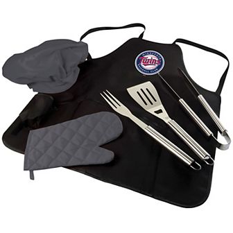 Picnic Time Minnesota Twins BBQ Apron, Utensil & Tote Set