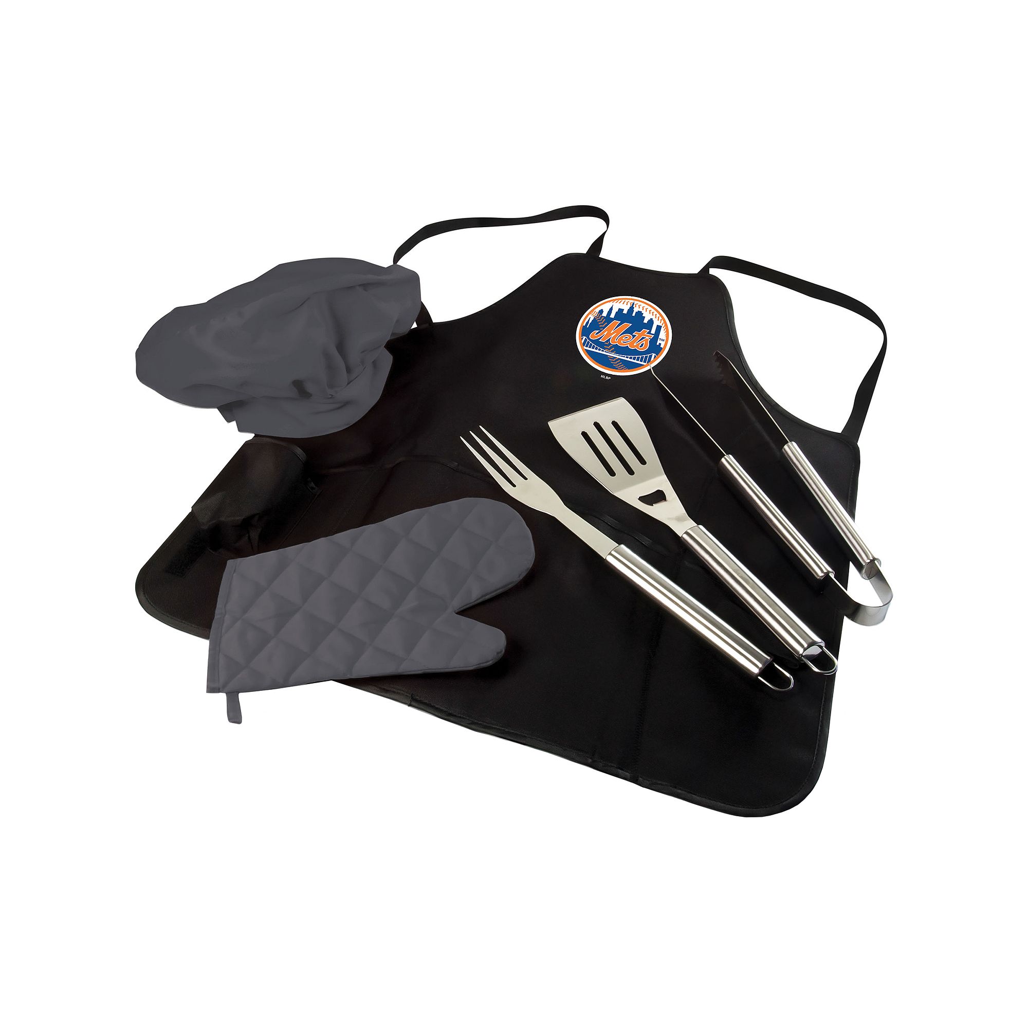 Picnic Time New York Mets BBQ Apron, Utensil & Tote Set, Black