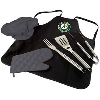 Picnic Time Oakland Athletics BBQ Apron, Utensil & Tote Set