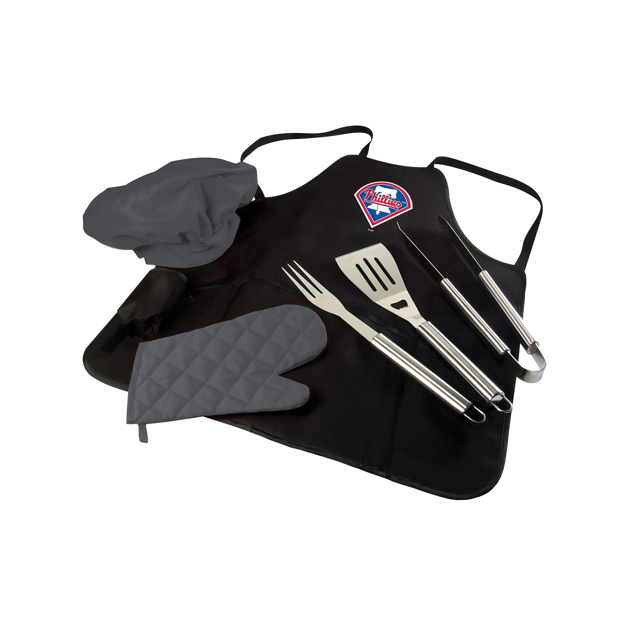 Picnic Time Philadelphia Phillies BBQ Apron, Utensil & Tote Set, Black