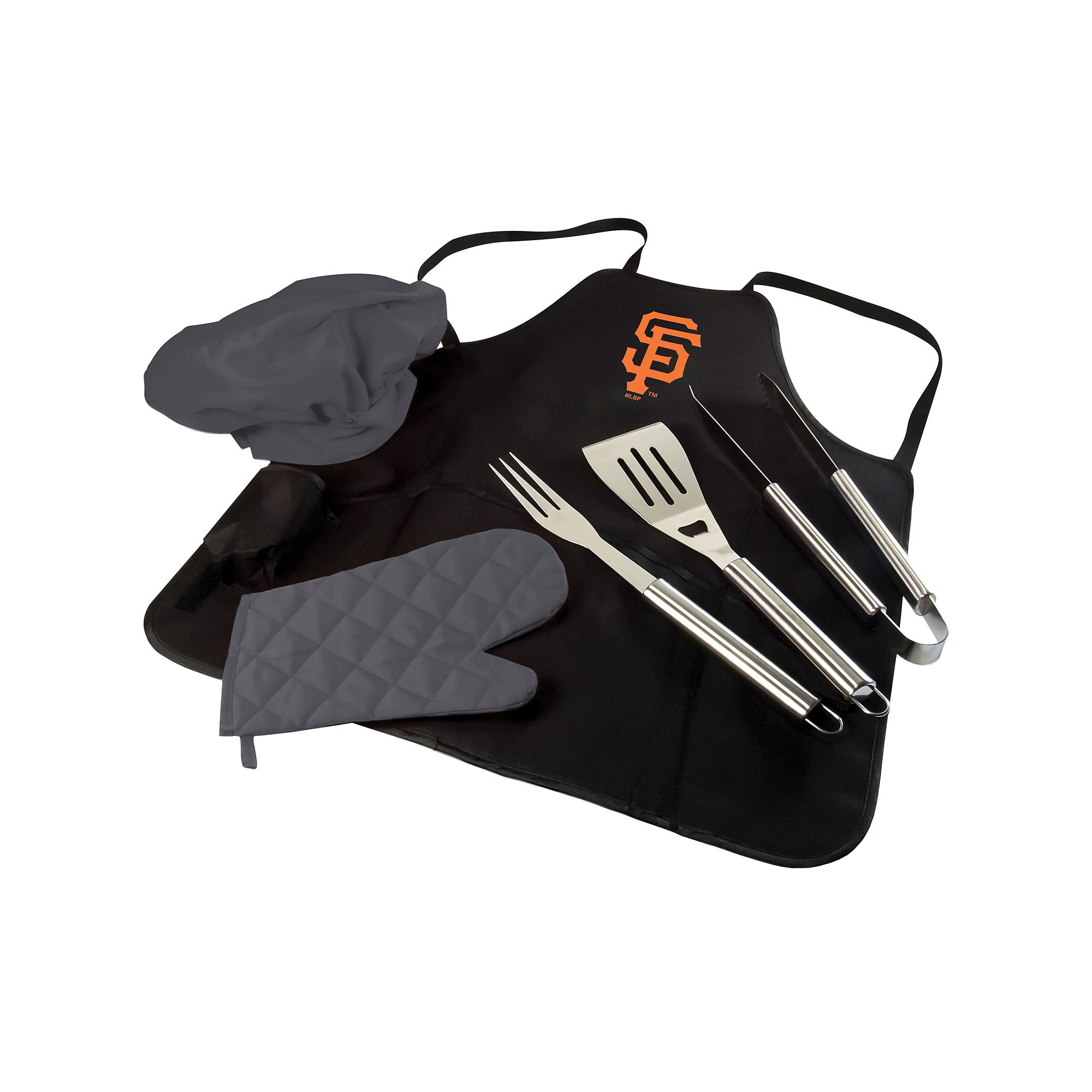 Picnic Time San Francisco Giants BBQ Apron, Utensil & Tote Set, Black