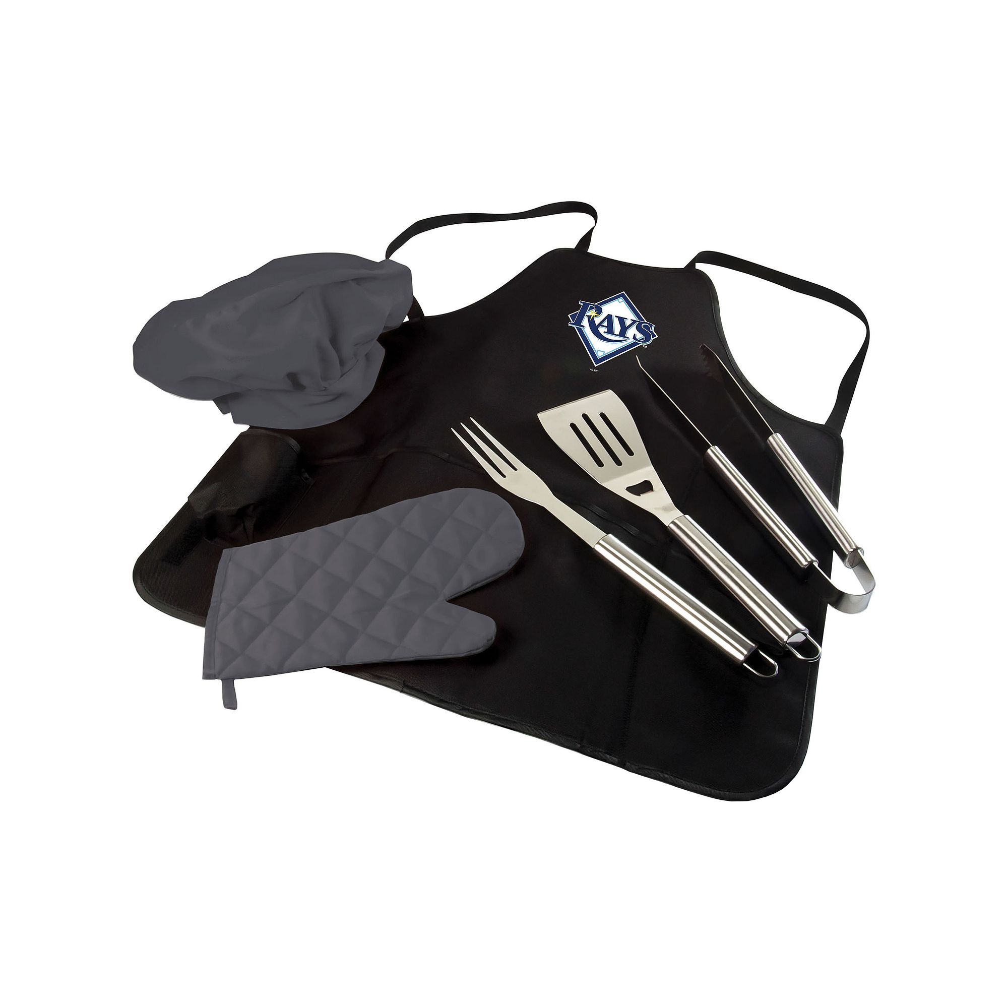 Picnic Time Tampa Bay Rays BBQ Apron, Utensil & Tote Set, Black
