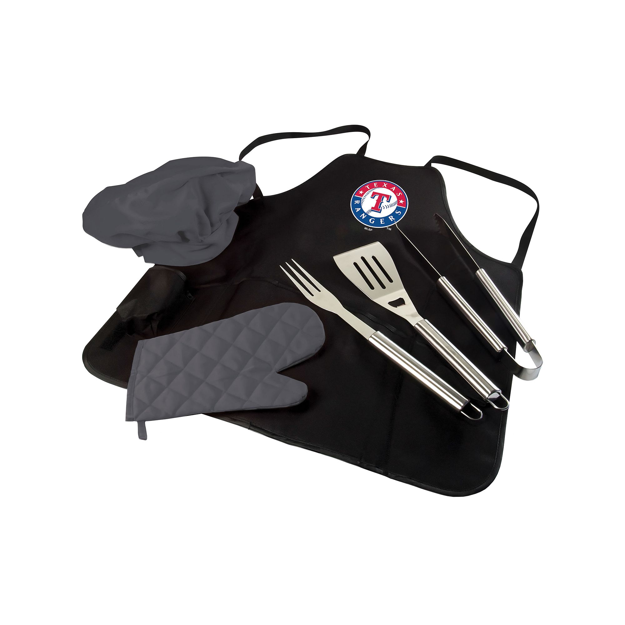 Picnic Time Texas Rangers BBQ Apron, Utensil & Tote Set, Black