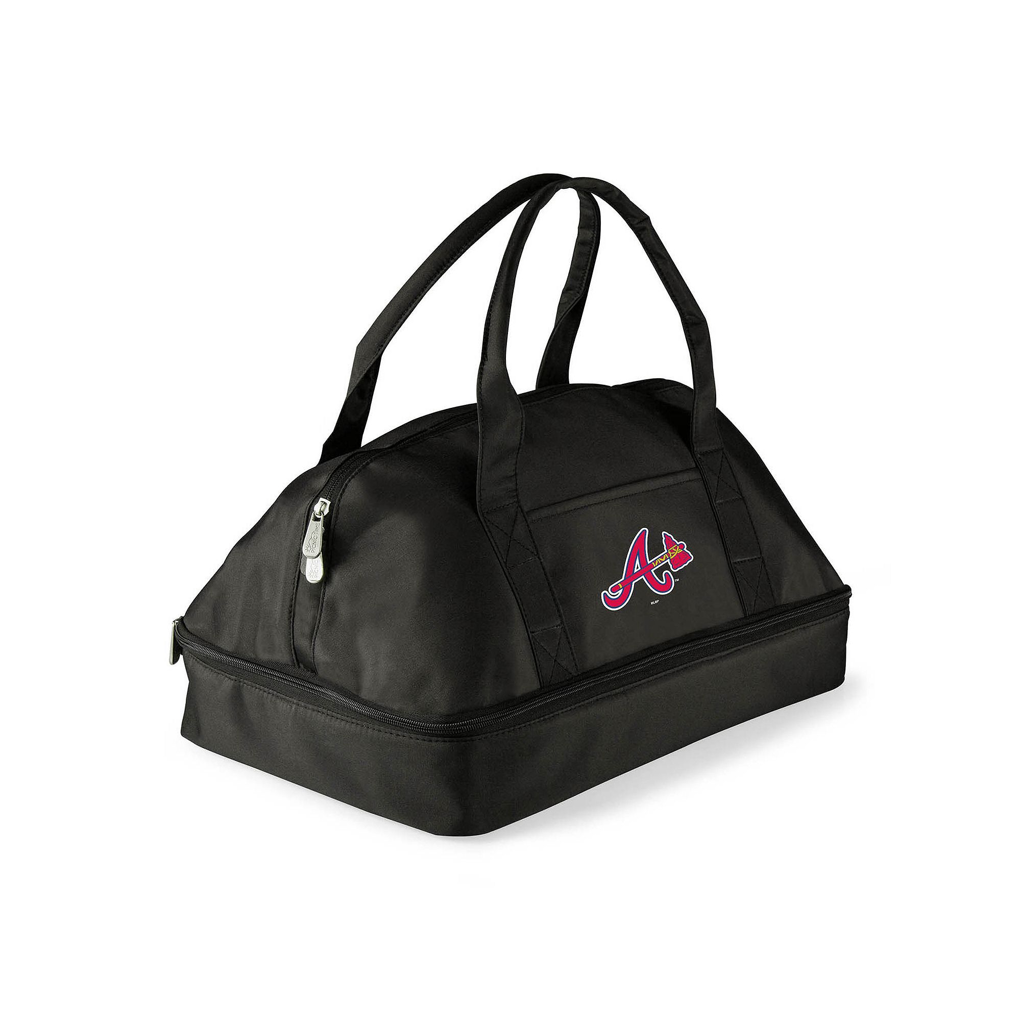 Picnic Time Atlanta Braves Potluck Insulated Casserole Tote, Black
