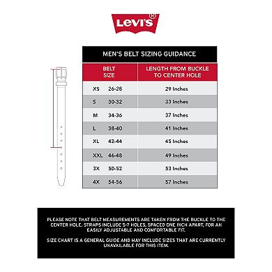 Big & Tall Levi's® Engraved Logo Buckle Leather Belt