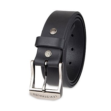 Big & Tall Levi's® Engraved Logo Buckle Leather Belt