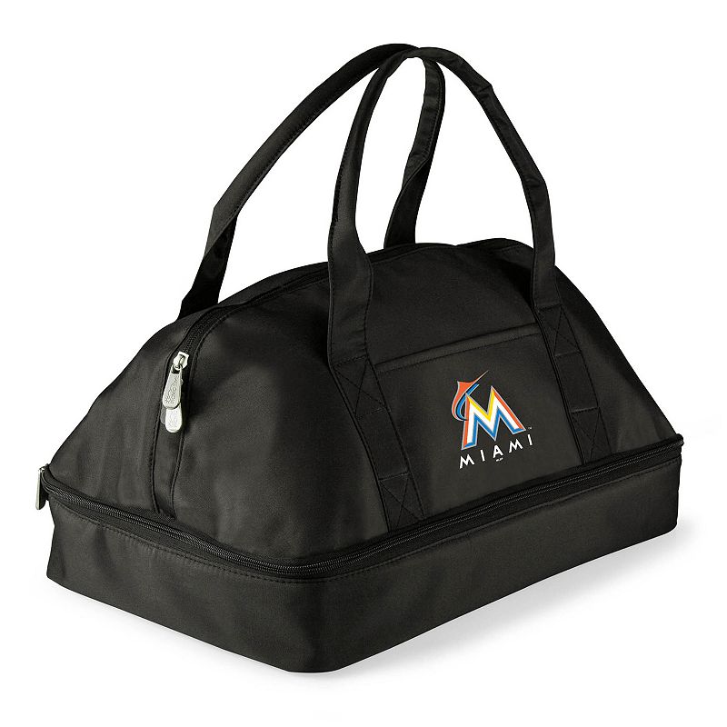 Picnic Time Miami Marlins Potluck Insulated Casserole Tote, Black