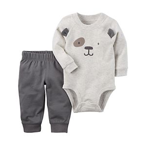 Baby Boy Carter's 3D Ear Embroidered Bear Bodysuit & Pants Set