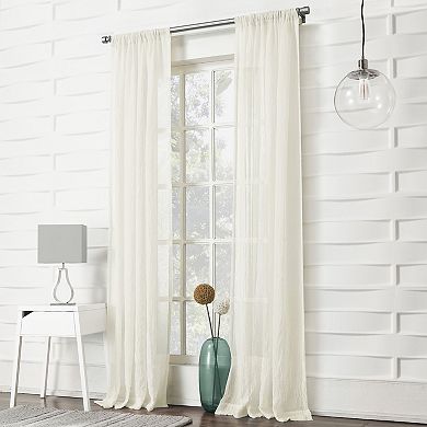 No. 918 Lourdes Crushed Sheer Rod Pocket Single Curtain Panel