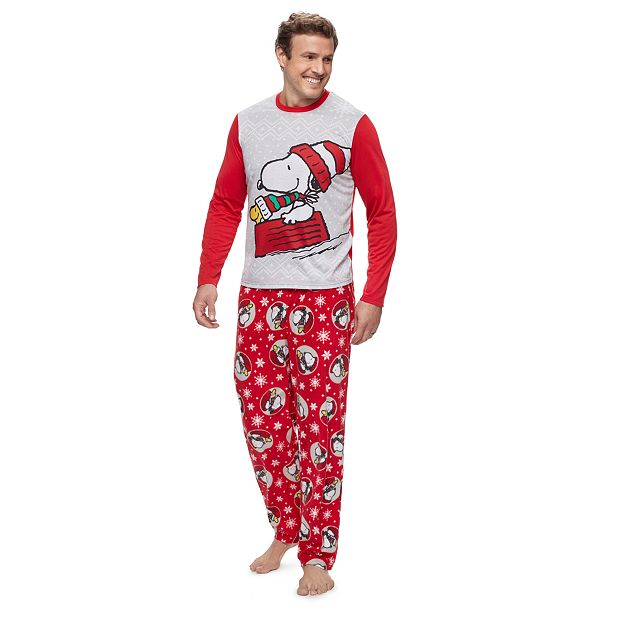 Snoopy & Woodstock Men's Pajamas XLG in Men's Flannel Pajamas, Pajamas for  Men